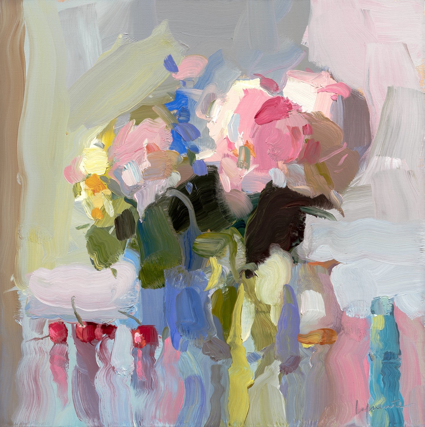 Cherries, Peonies, and Tiny Daisies