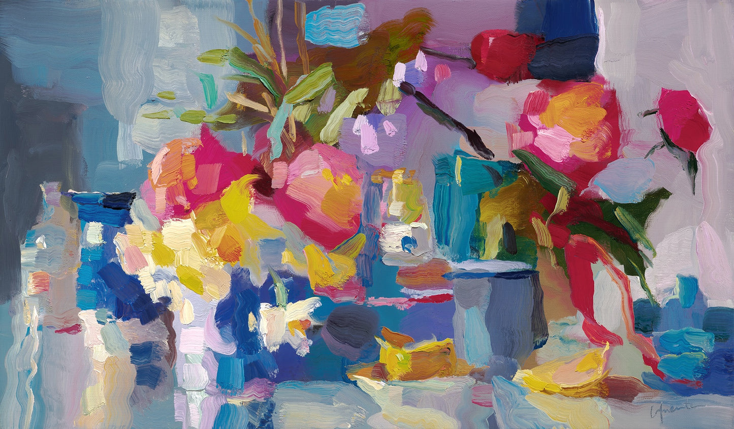Cherry Blossoms, Daffodils, Peonies, and Lemon