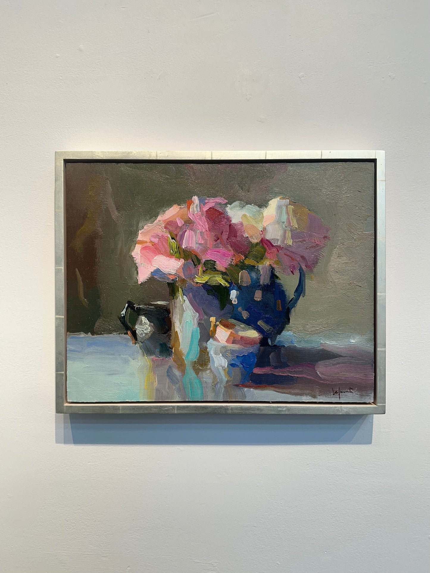 Peonies with Pitchers and Stacked Teacups