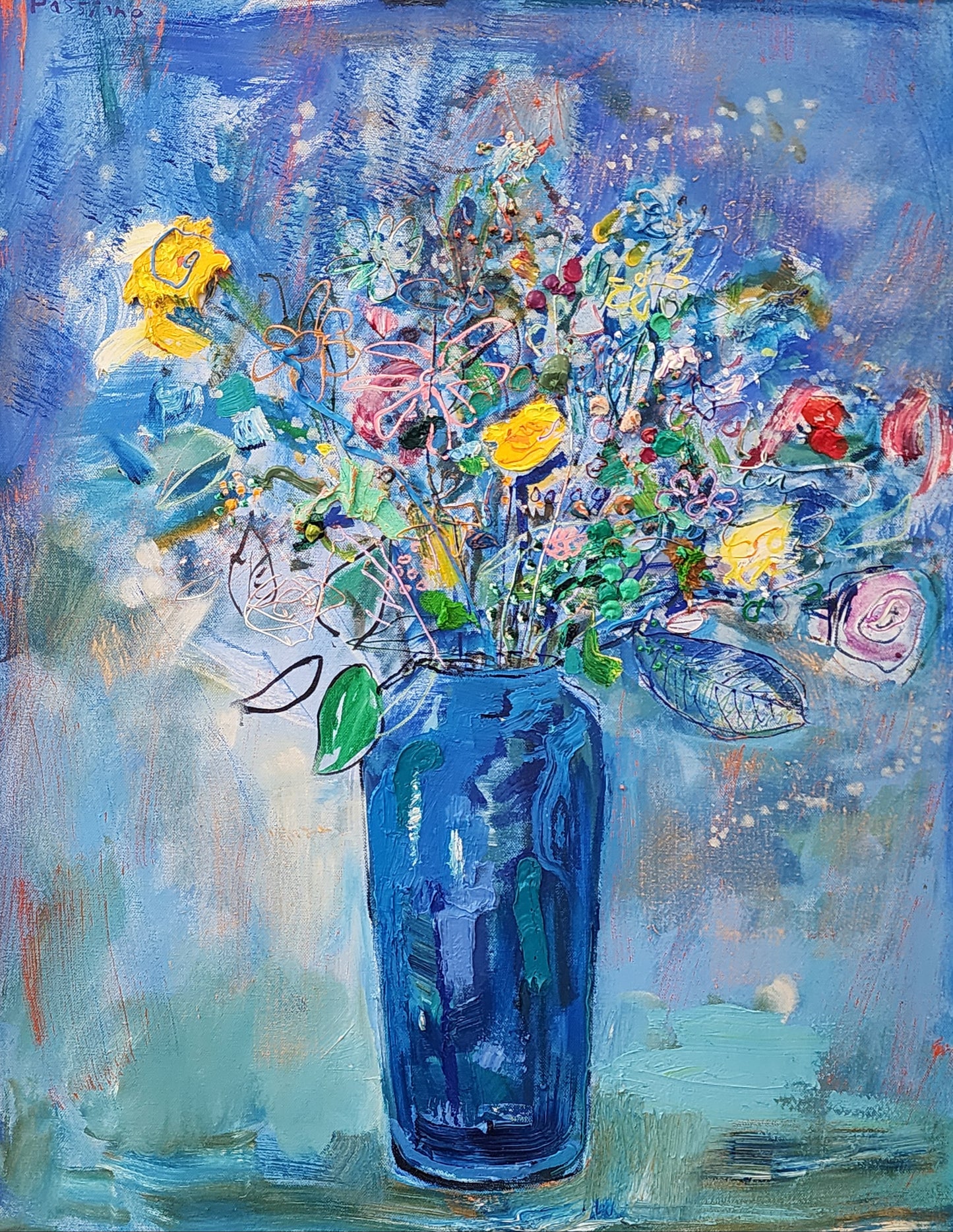 Blue Flower Still Life