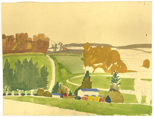 Long View (Chester County, PA - Gouache On Paper)