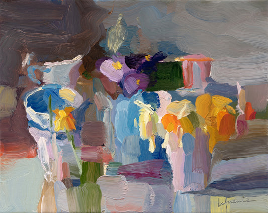 Pansies, Teacups and Daffodils