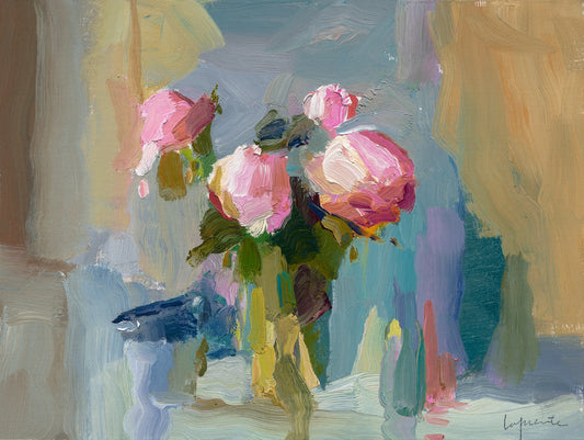 Peonies, Teacups, and Bottles
