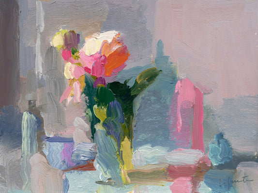 Peony and Pink Bottle