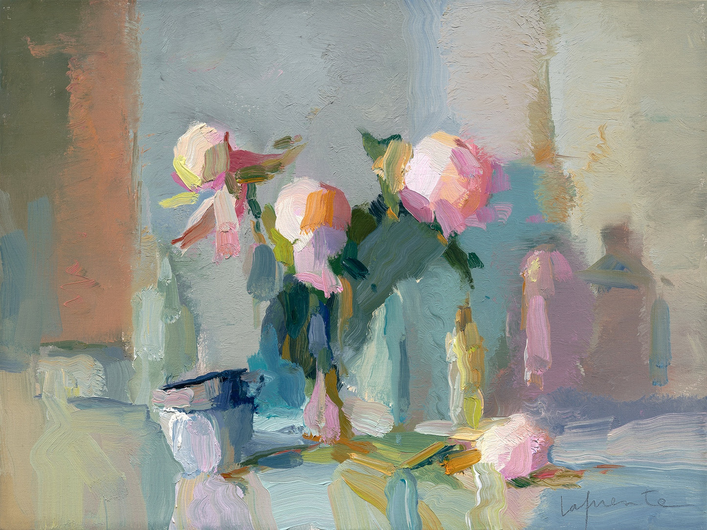 Teacups, Peonies, and Bottles