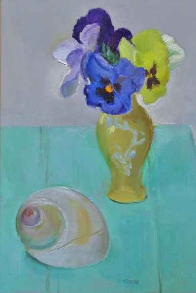 Pansies And Moon Snailshell